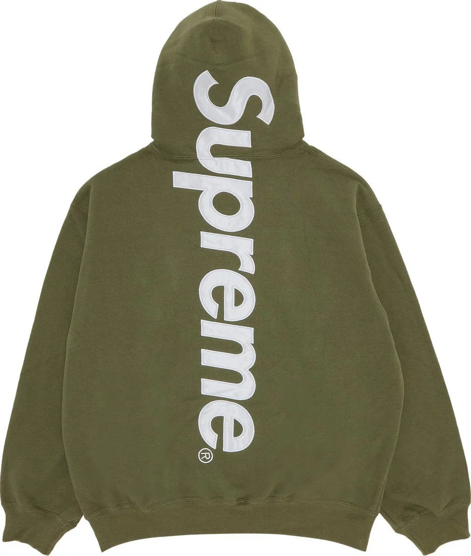 Supreme - Satin Appliqu Hooded Sweatshirt 'Light Olive'