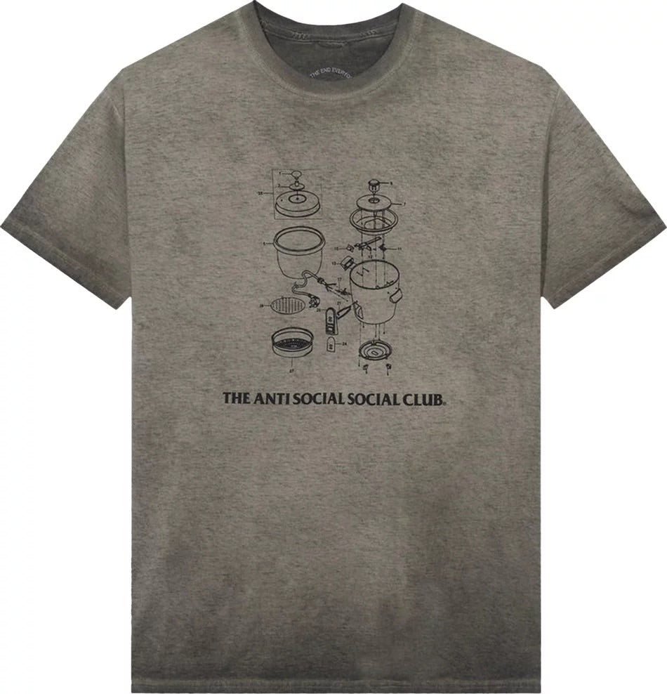 Anti Social Social Club Tee - Dying On the Gram Sand Mineral Wash 'Sand Mineral'