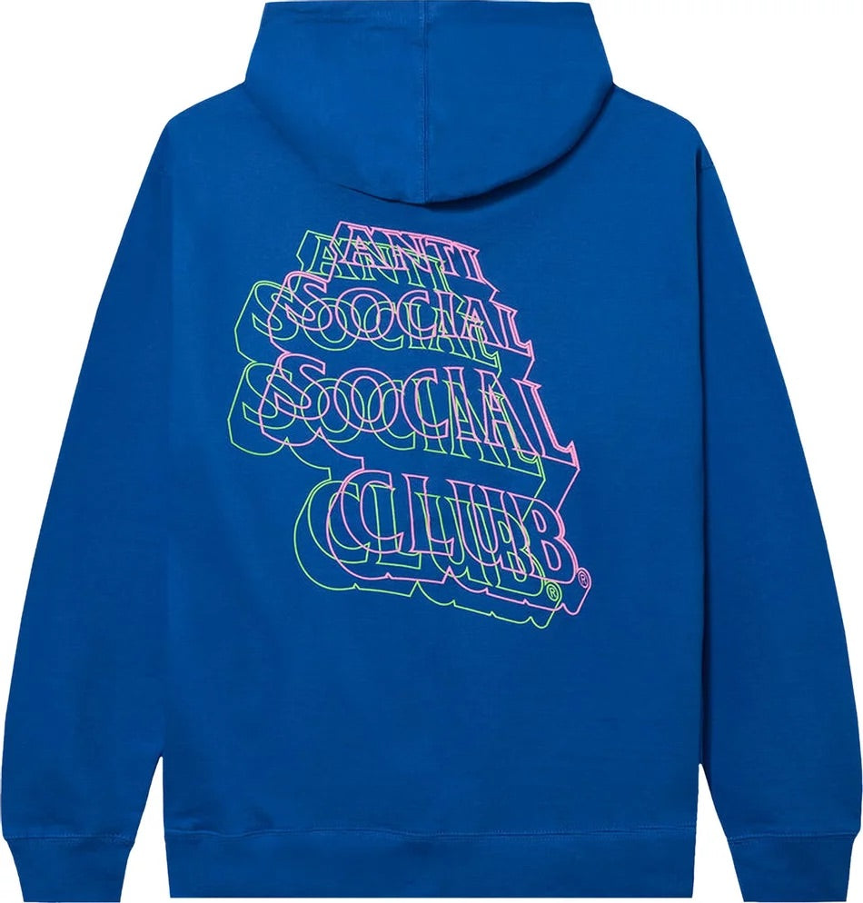 Anti Social Social Club - Neon Lights And A Lot Of Rain Hoodie 'Blue'