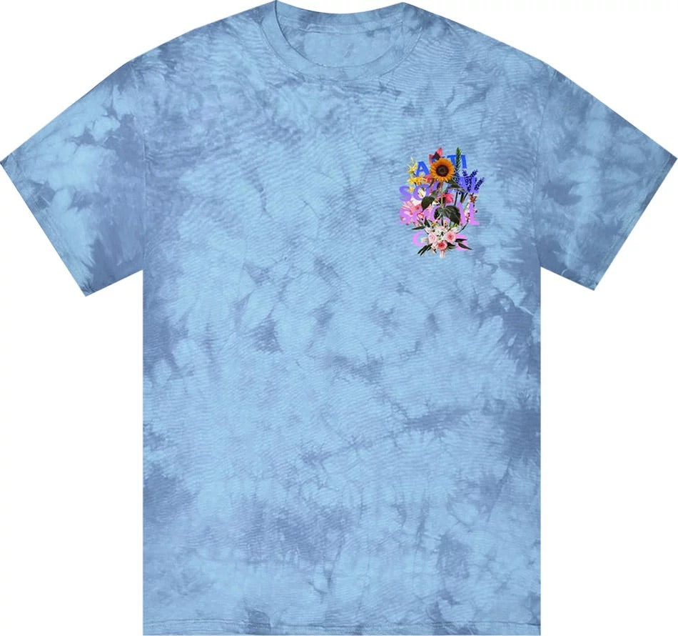 Anti Social Social Club Tee - Bouquet For The Old Days Tie Dye 'Blue