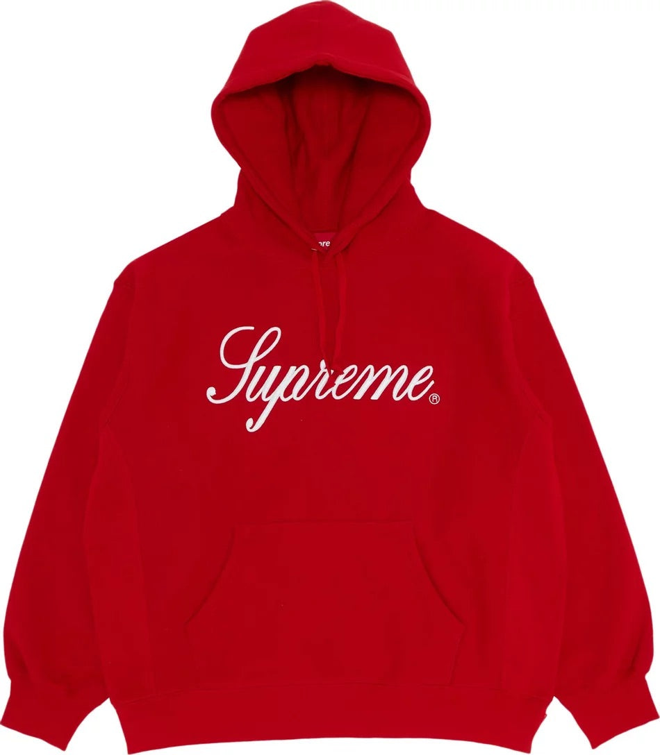 Supreme - Raised Script Hooded Sweatshirt 'Red'