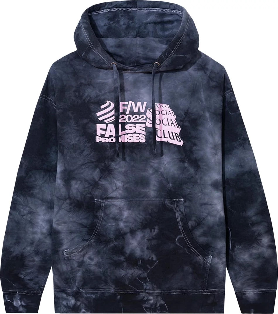 Anti Social Social Club - False Promises Tie Dye Hoodie 'Black'
