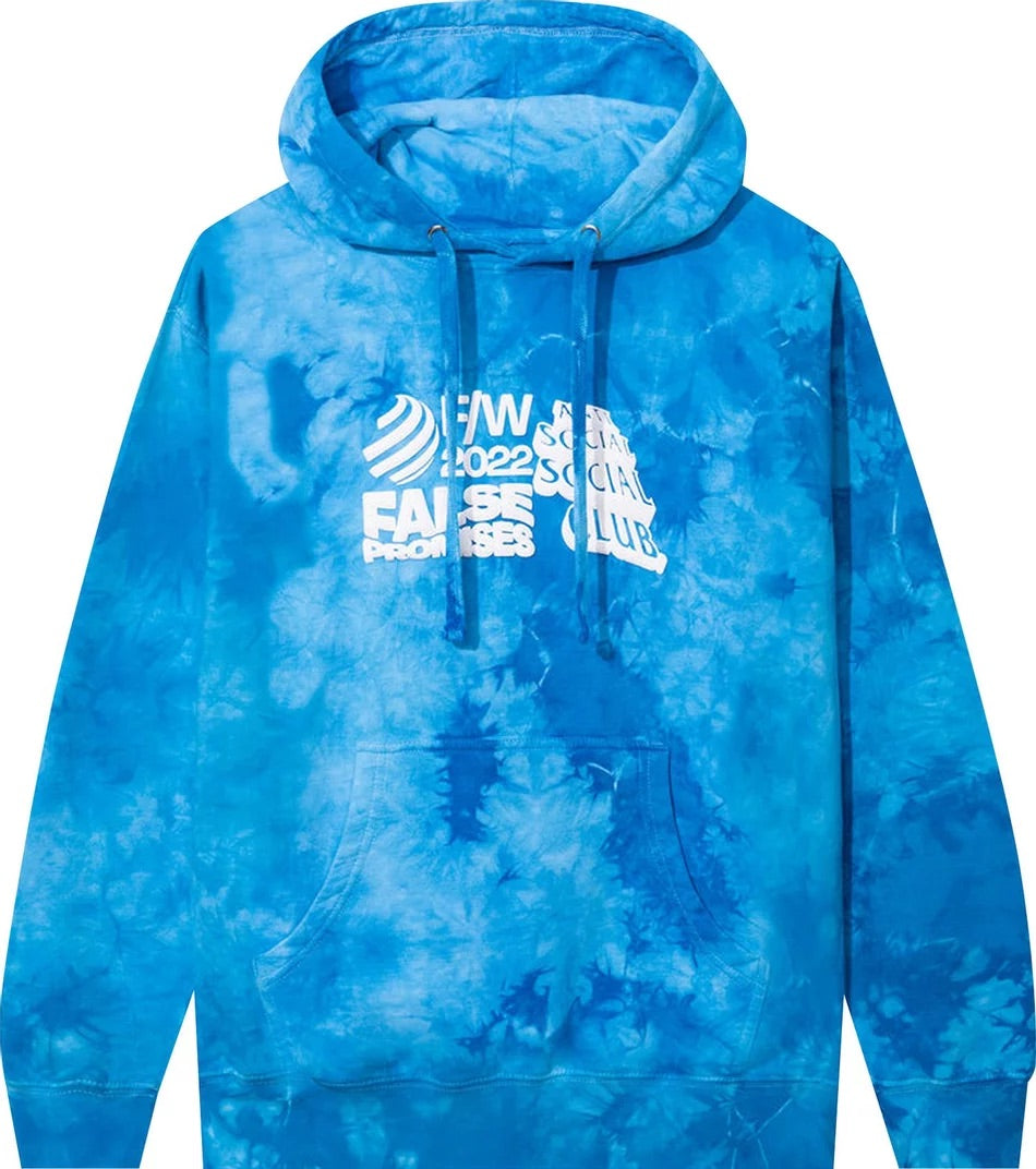Anti Social Social Club - False Promises Tie Dye Hoodie 'Blue'