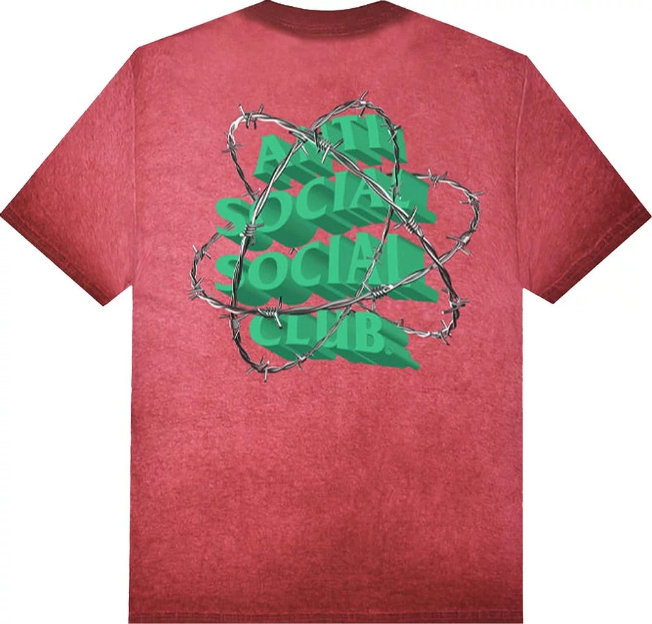 Anti Social Social Club Tee - New And Gone 'Red Mineral Wash'