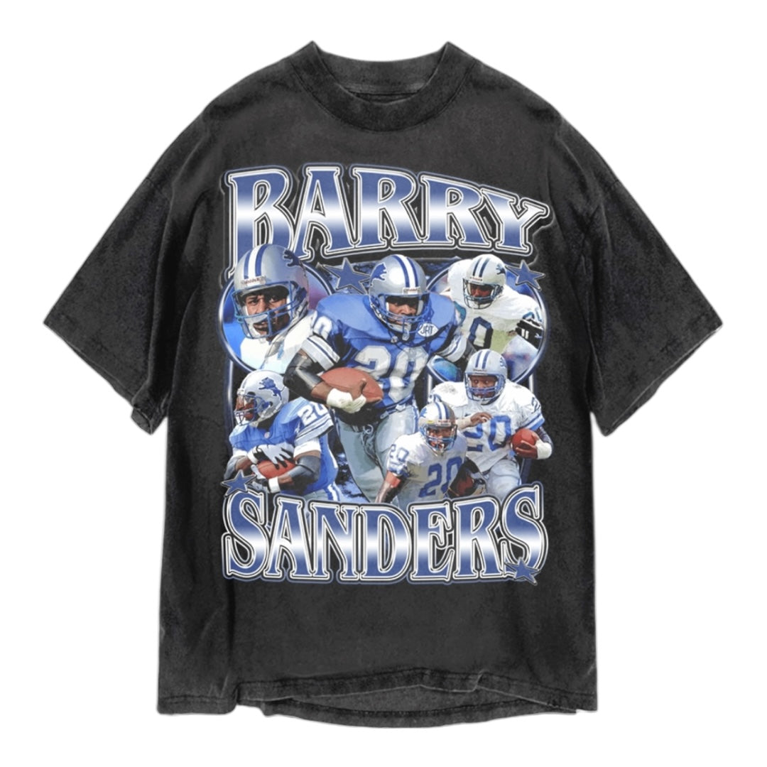 UNLICENSED X BARRY SANDERS BLACK T-SHIRT