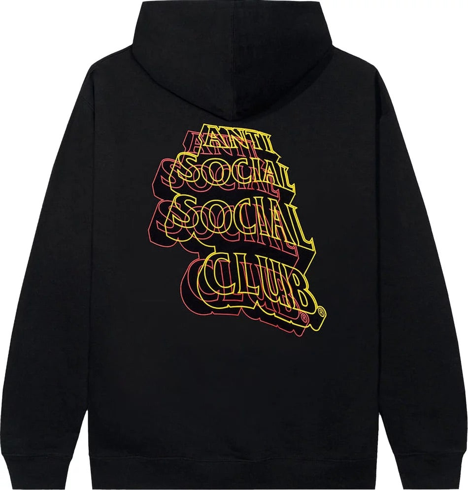 Anti Social Social Club - Neon Lights And A Lot Of Rain Hoodie 'Black'