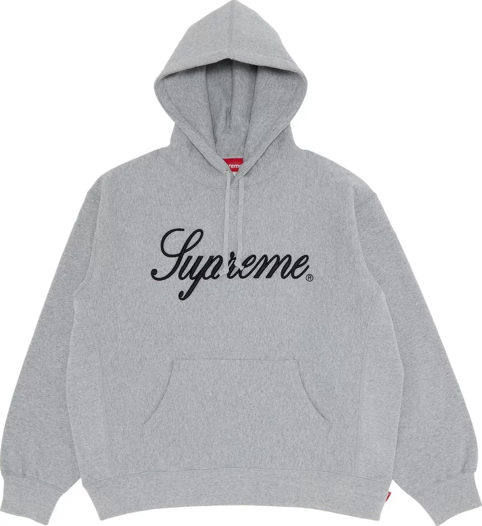 Supreme - Raised Script Hooded Sweatshirt 'Grey'