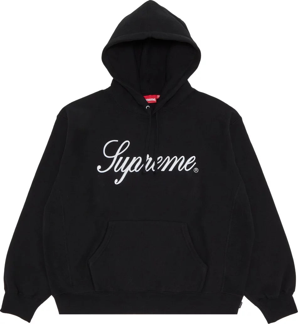 Supreme - Raised Script Hooded Sweatshirt 'Black'