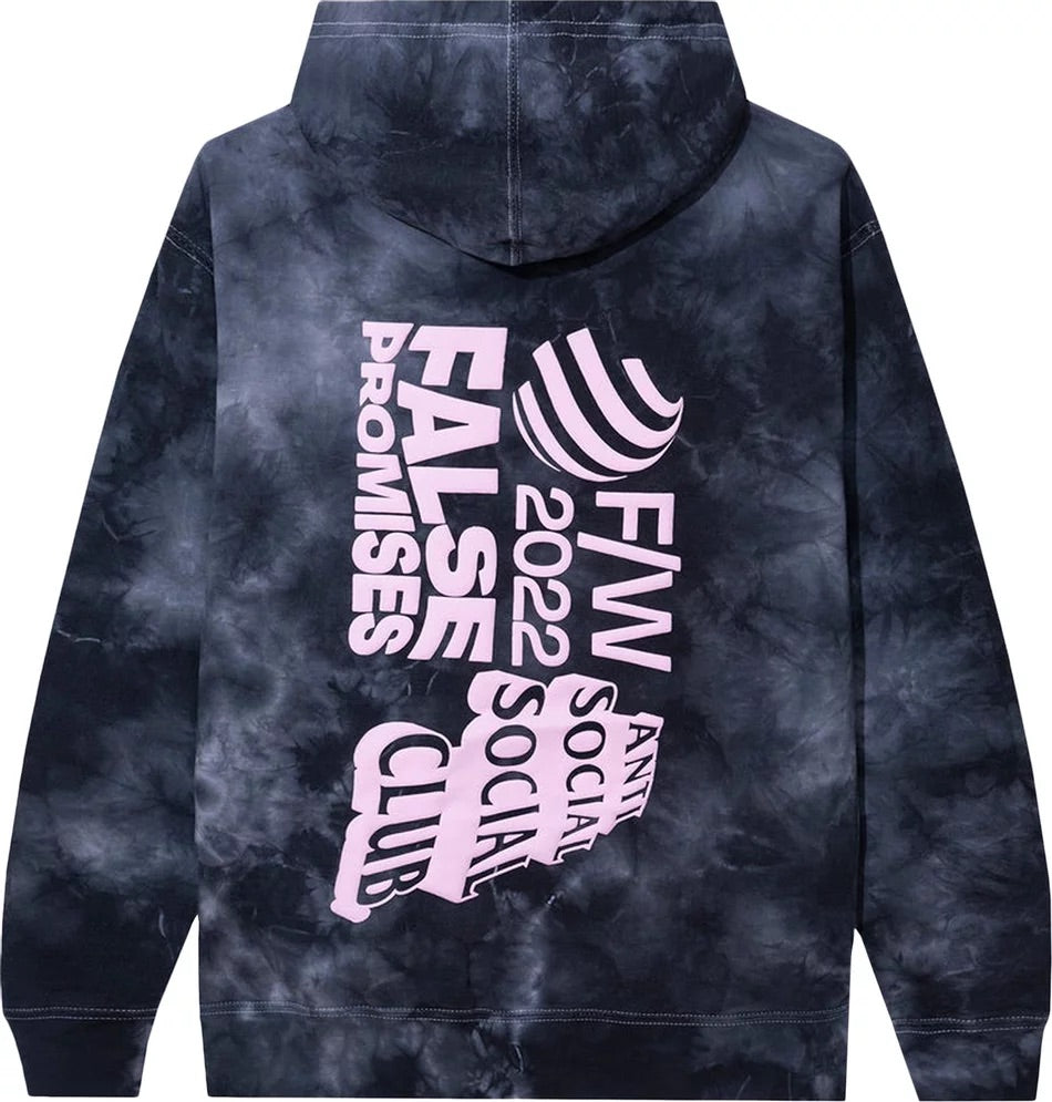 Anti Social Social Club - False Promises Tie Dye Hoodie 'Black'