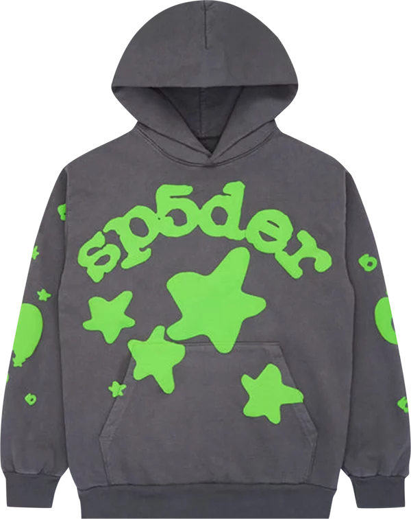 Sp5der - Beluga Hoodie 'Slate Grey/Green'