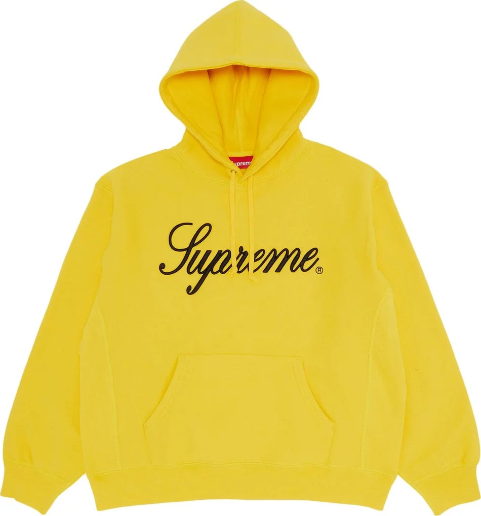 Supreme - Raised Script Hooded Sweatshirt 'Yellow'