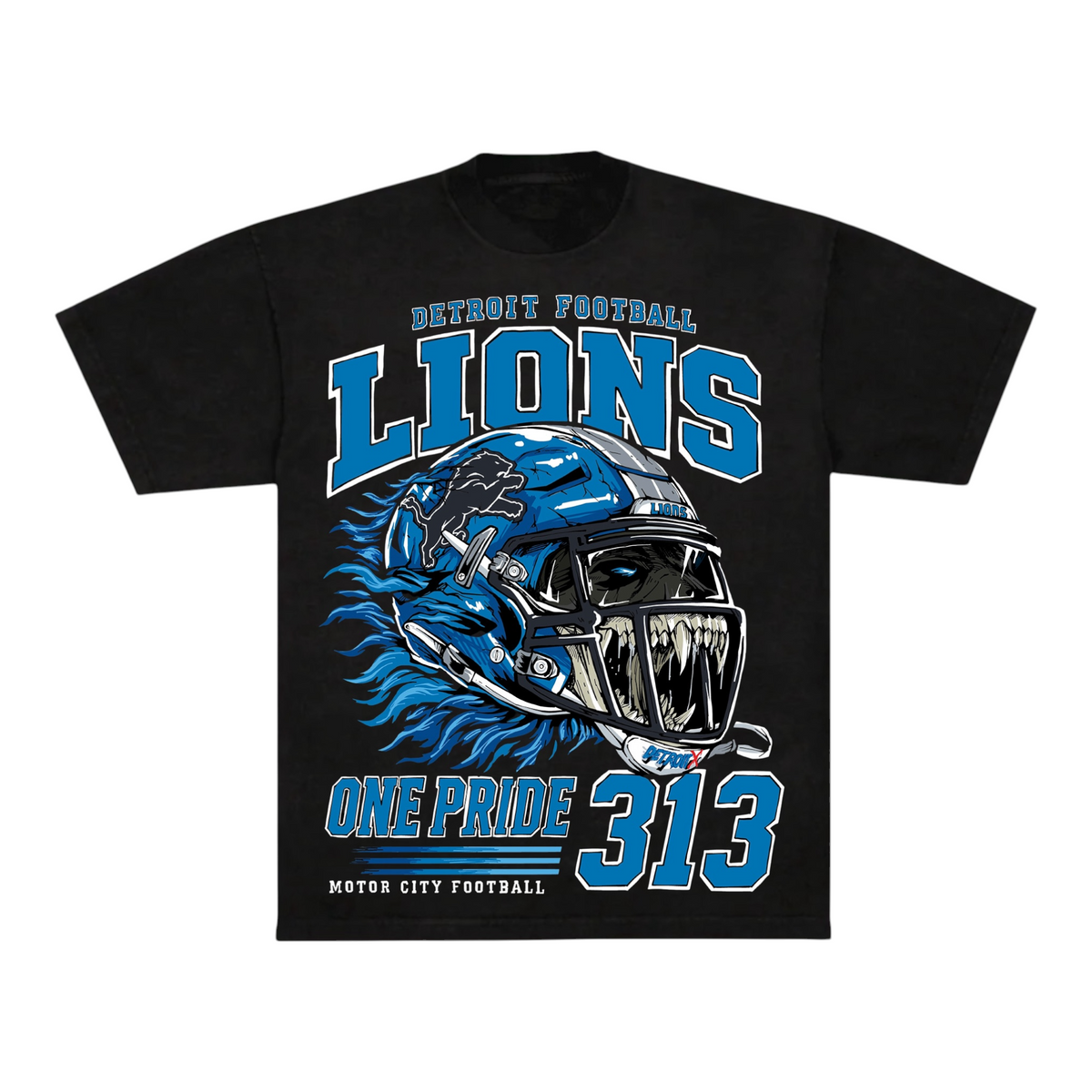 Detroit X Exclusive Lions 313 Black Heavyweight T-shirt