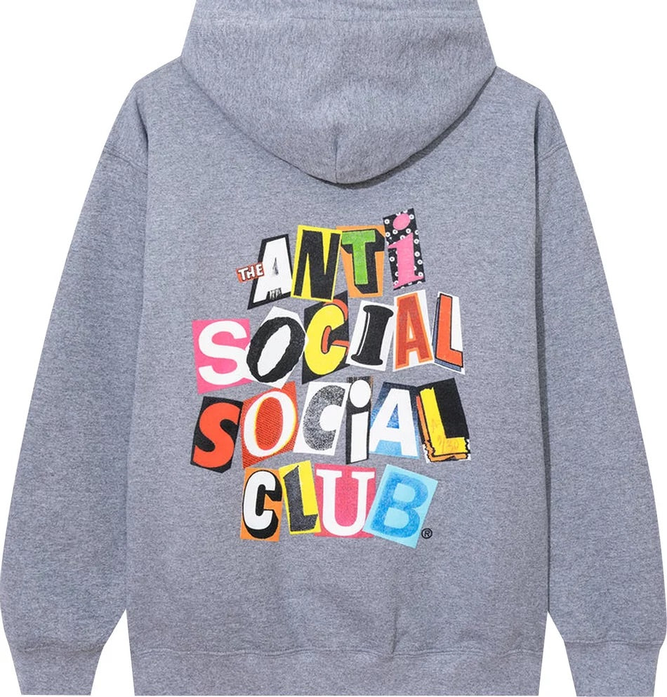 Anti Social Social Club - Torn Pages Of Our Story Zip Hoodie 'Heather Grey'