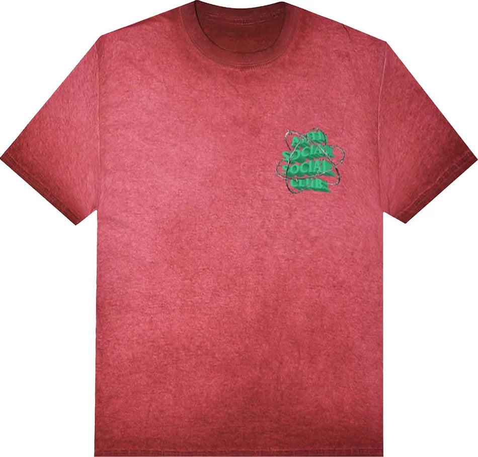 Anti Social Social Club Tee - New And Gone 'Red Mineral Wash'