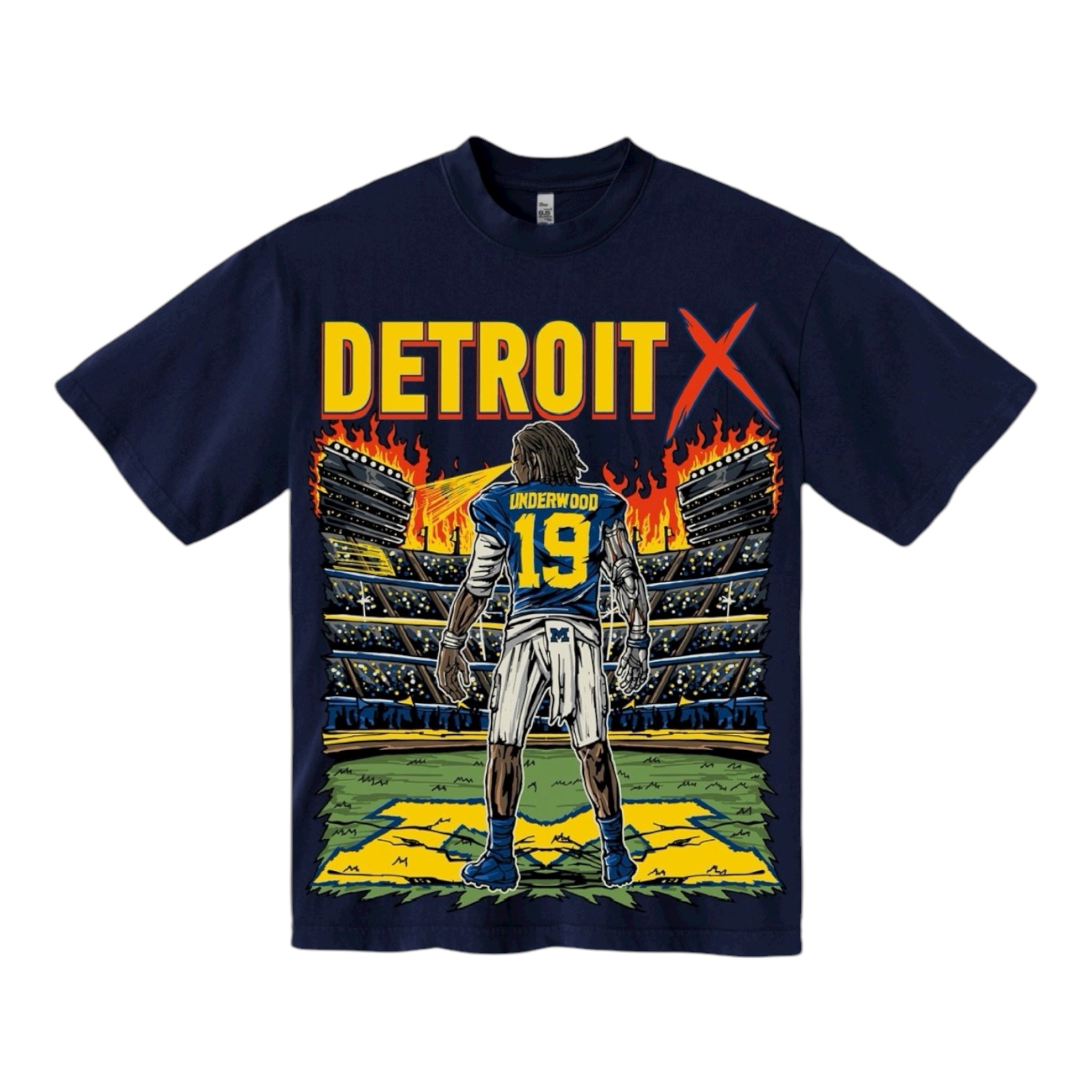 DETROIT X - U OF M UNDERWOOD BLUE NAVY T-SHIRT