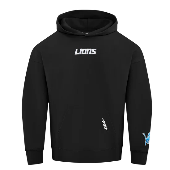 NFL DETROIT LIONS WINGSPAN MEN'S DROP SHOULDER FLEECE PULLOVER HOODIE
