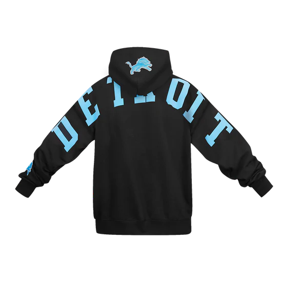 NFL DETROIT LIONS WINGSPAN MEN'S DROP SHOULDER FLEECE PULLOVER HOODIE