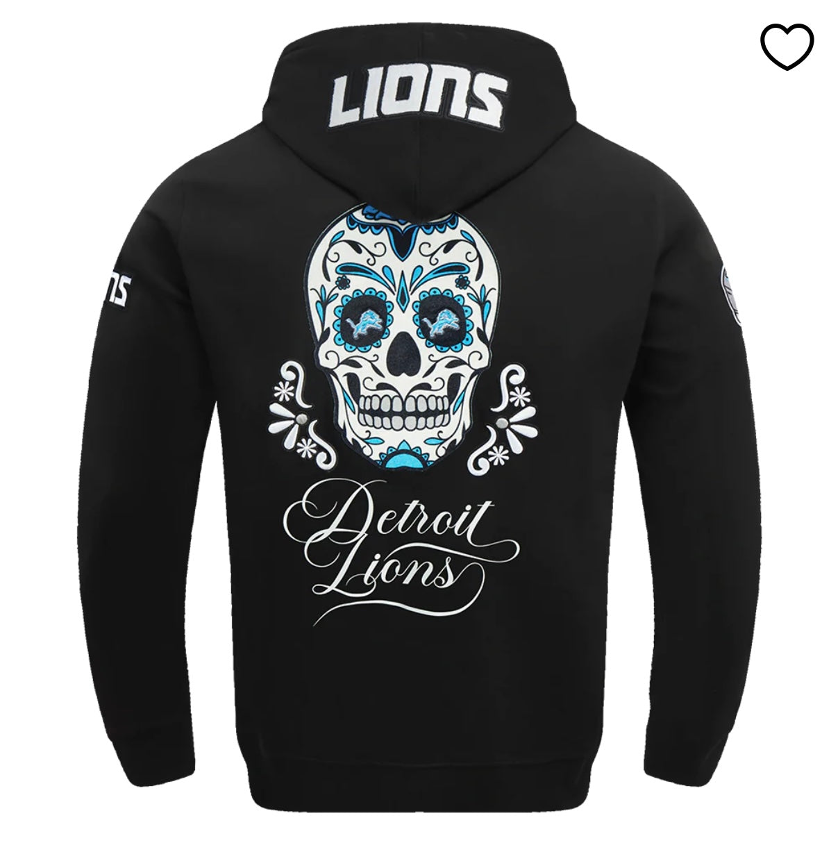 NFL DETROIT LIONS SUGAR SKULL MEN'S FLEECE PULLOVER HOODIE