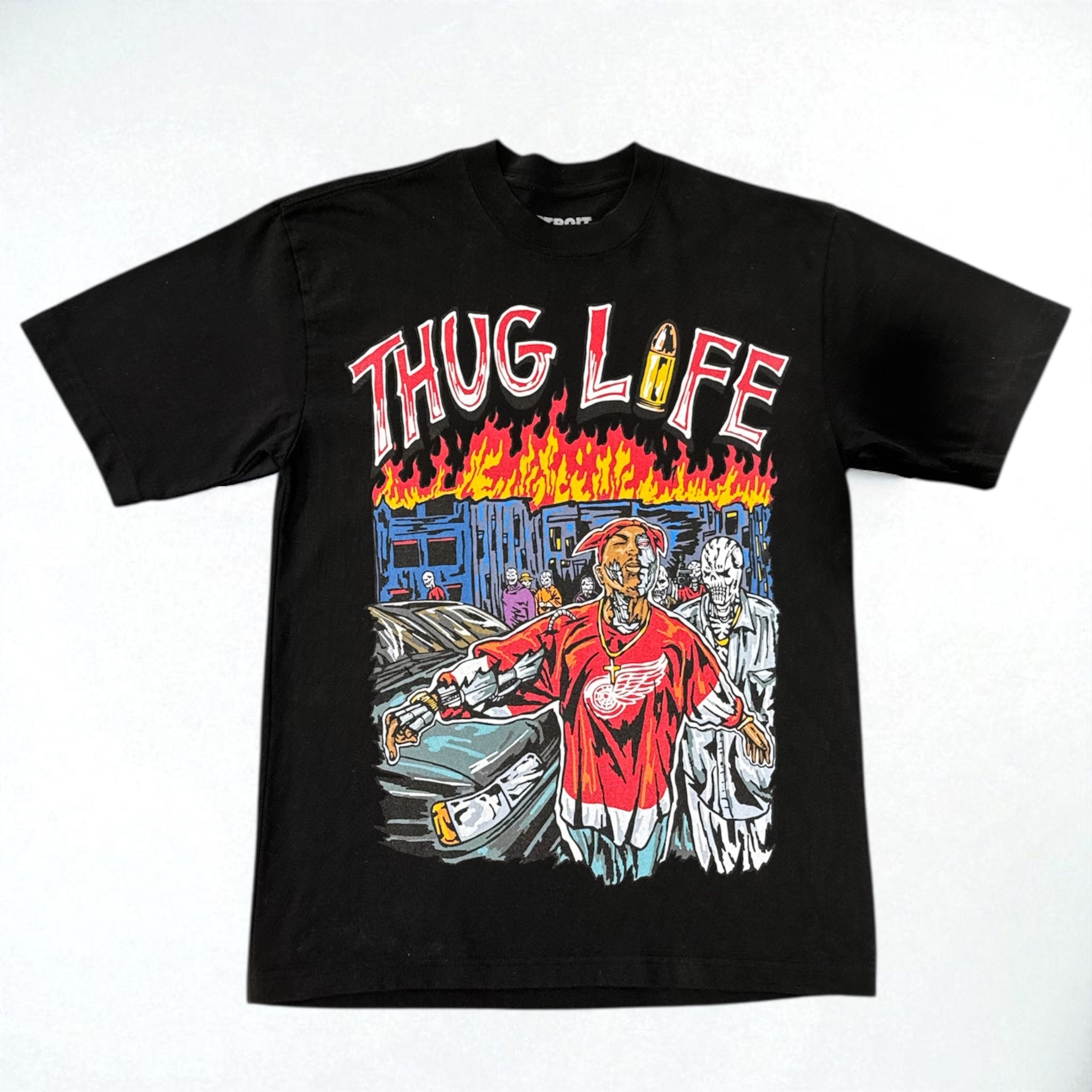Detroit X Tupac/Redwings Black Tee