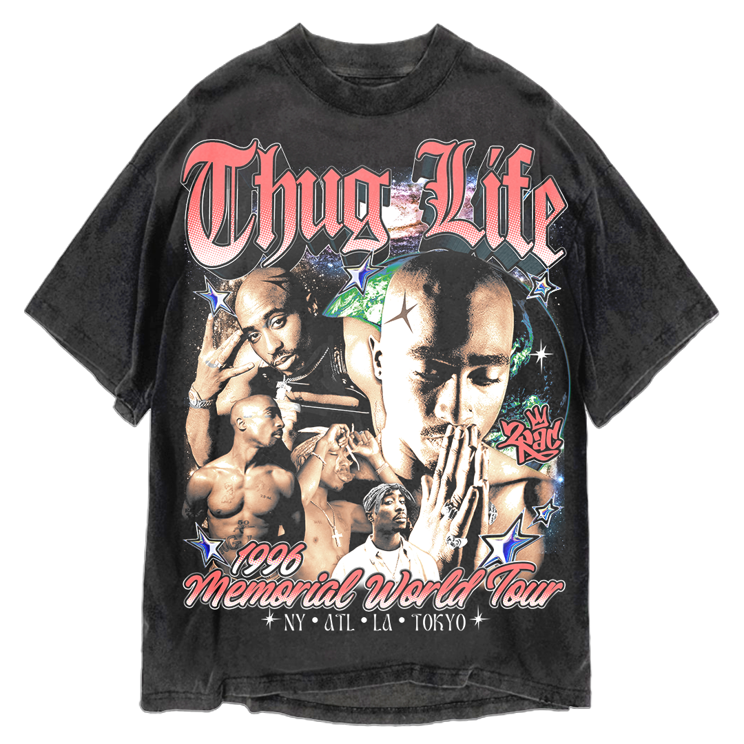 UNLICENSED X TUPAC BLACK T-SHIRT