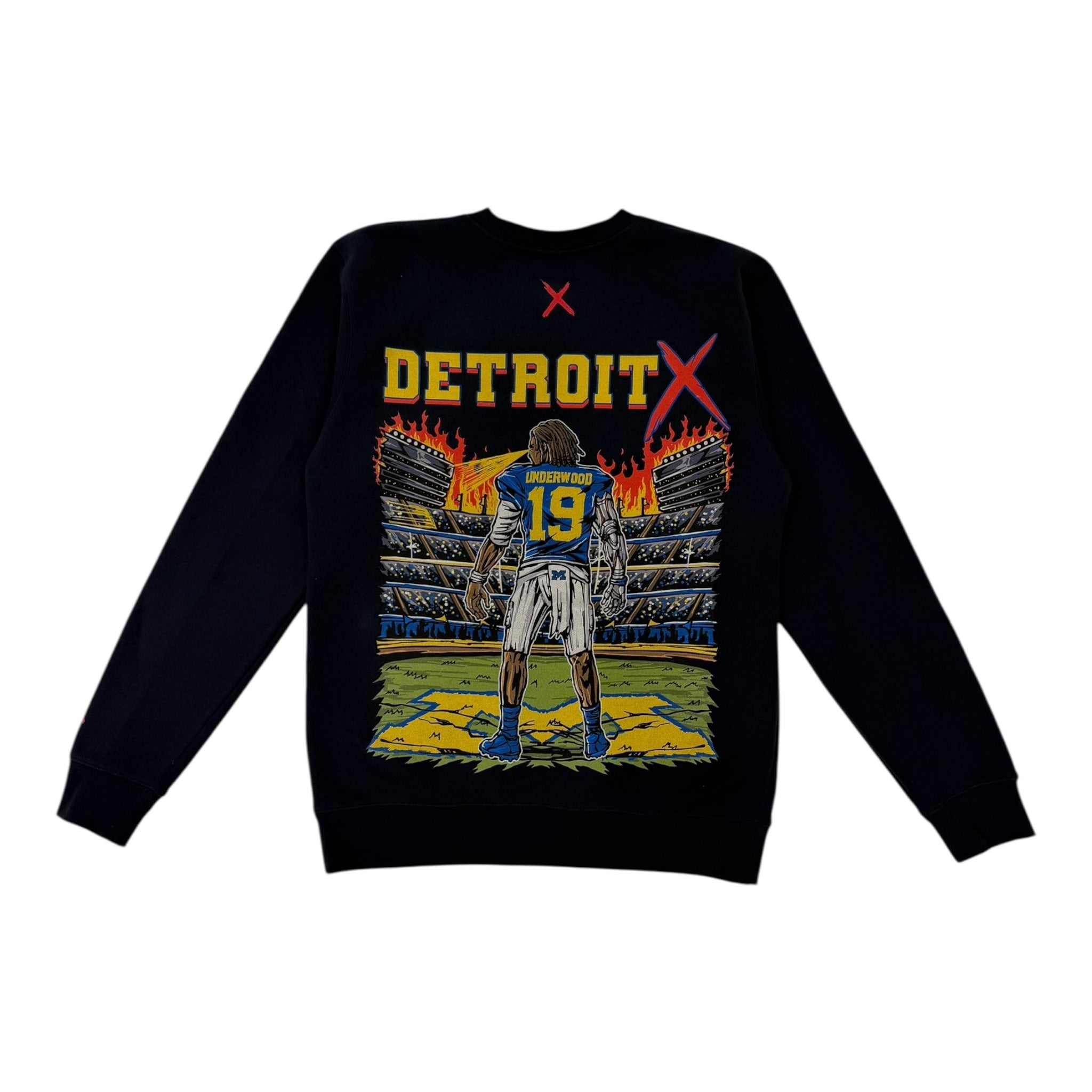 DETROIT X - U OF M UNDERWOOD BLUE NAVY CREWNECK