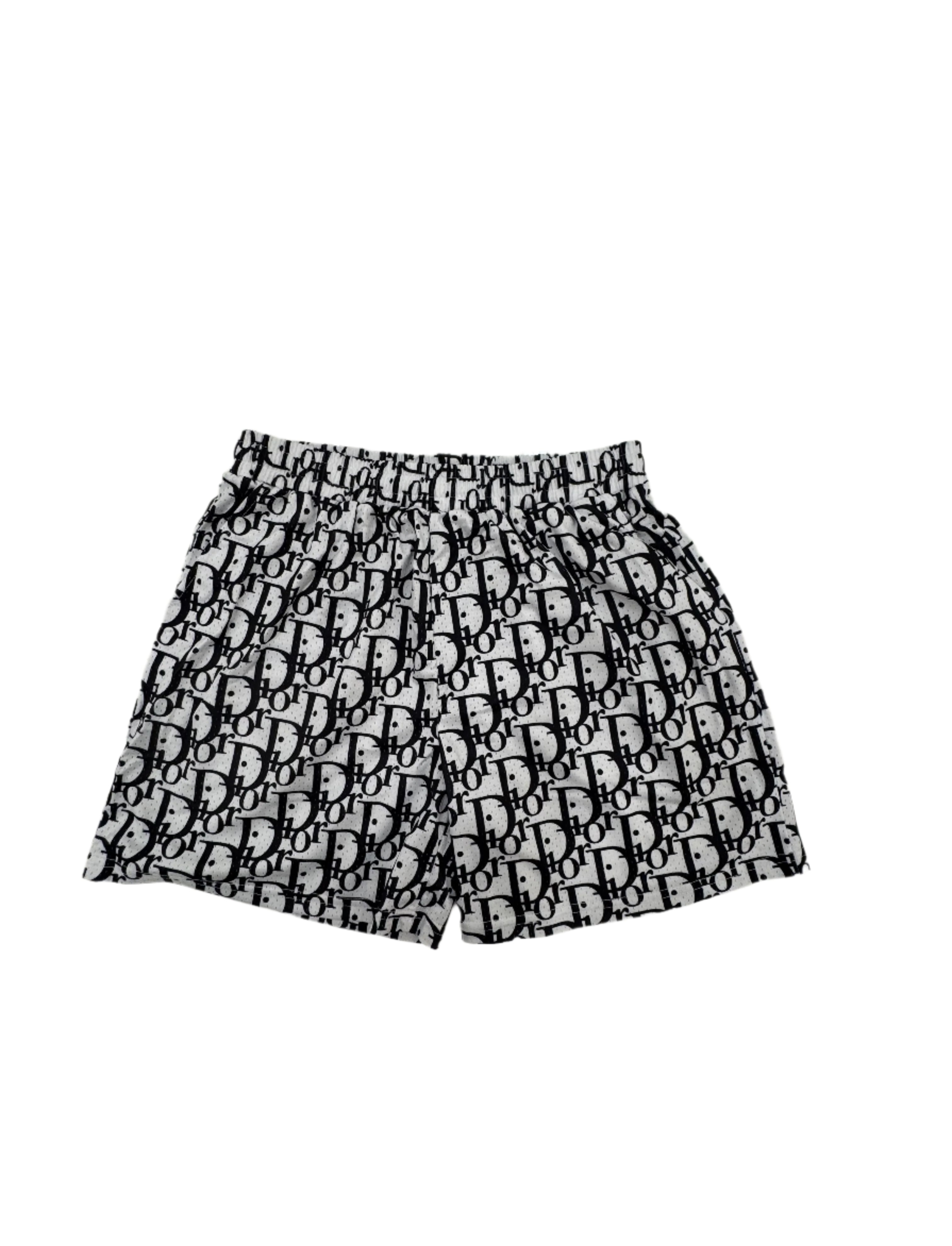 OB Dior White & Black Print Shorts