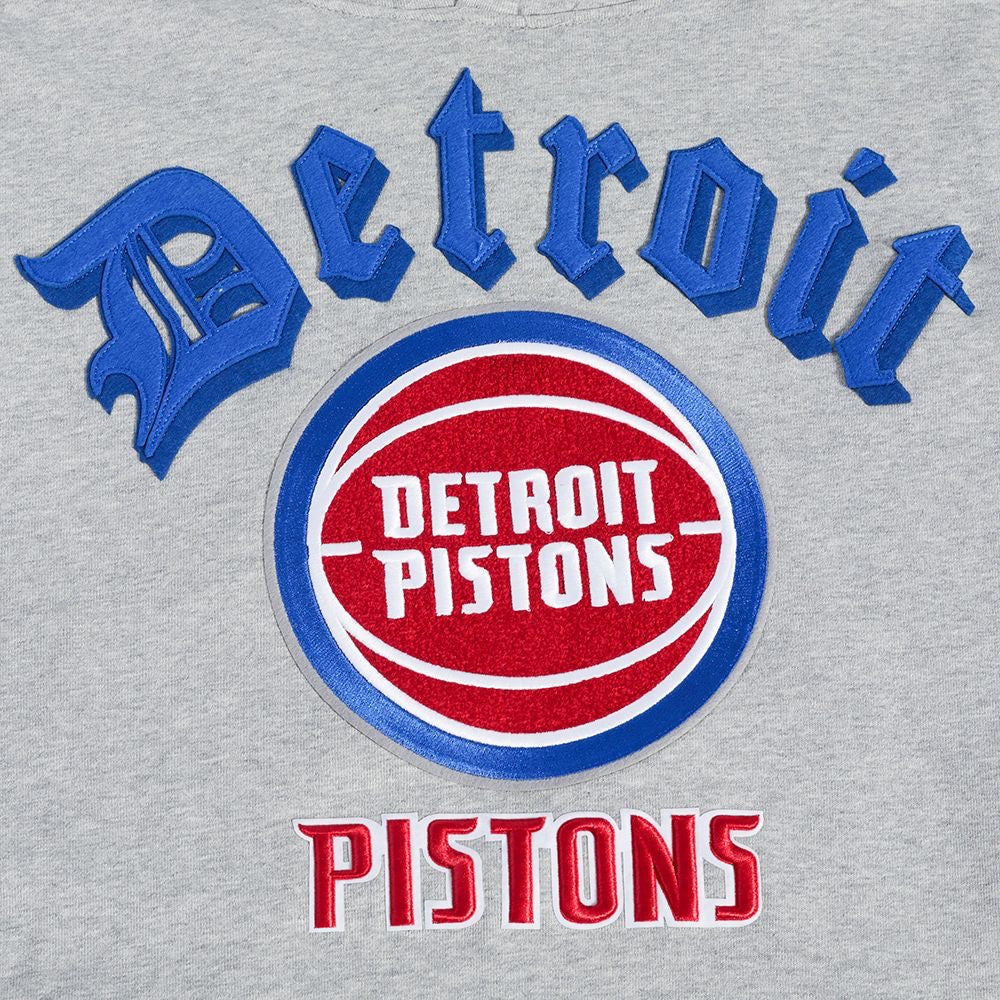 PRO STANDARD - DETROIT PISTONS MEN'S PULL OVER HOODIE OLD ENGLISH (BDP5515563)