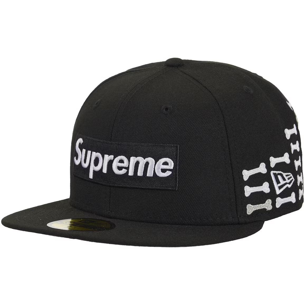 Supreme Bones Box Logo New Era 59Fifty Fitted Hat Black
