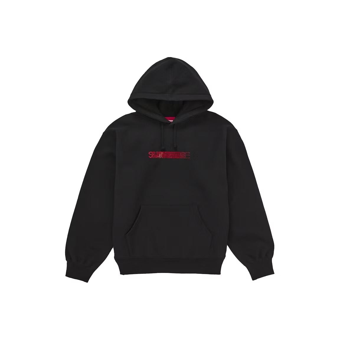 Supreme Swarovski Motion Logo Hooded Sweatshirt Black