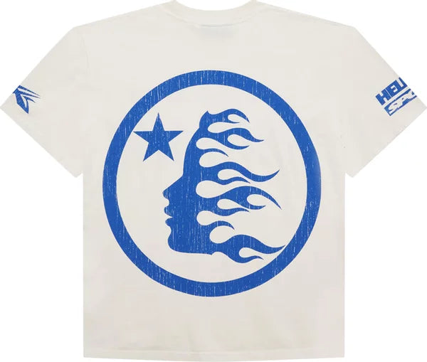 Hellstar - Beat Us! T-Shirt 'White/Blue'