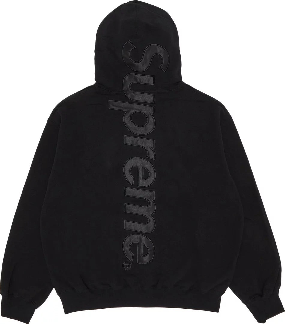 Supreme - Satin Appliqu Hooded Sweatshirt 'Black'