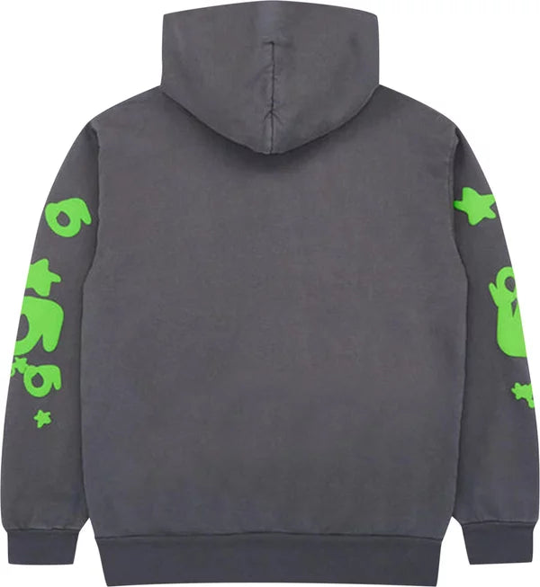 Sp5der - Beluga Hoodie 'Slate Grey/Green'