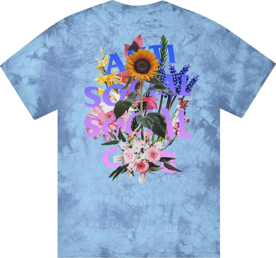 Anti Social Social Club Tee - Bouquet For The Old Days Tie Dye 'Blue