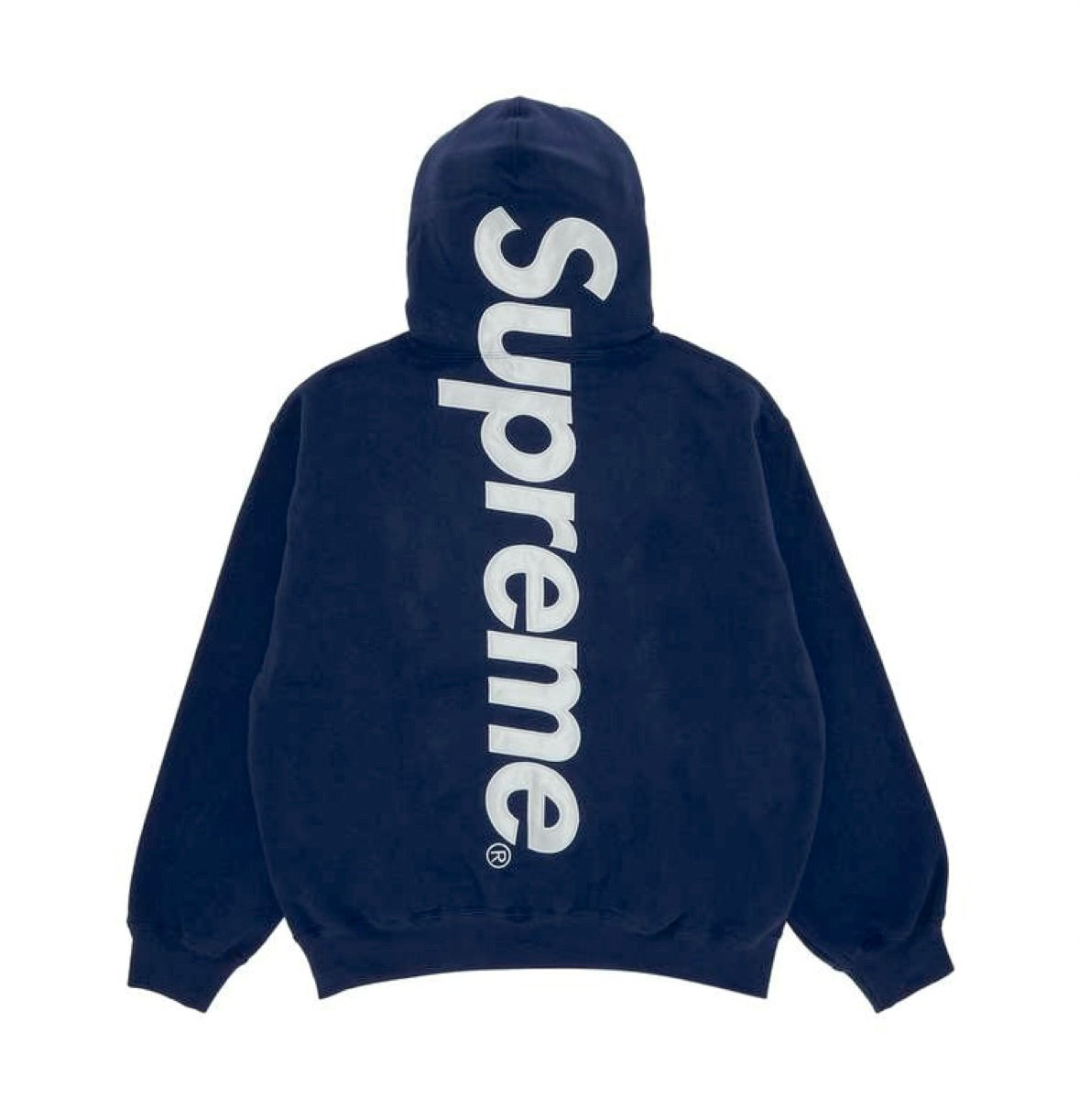 Supreme - Satin Appliqu Hooded Sweatshirt 'Navy'