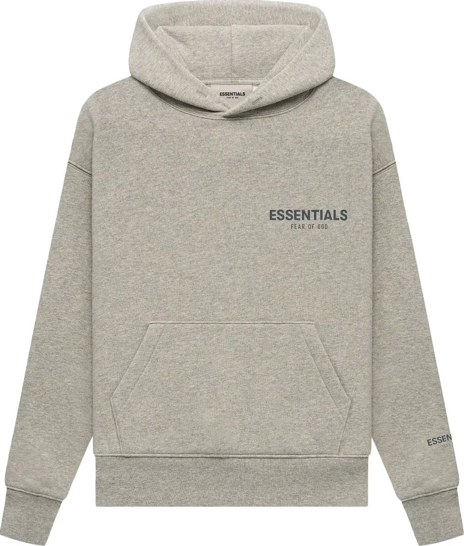 Fear of 2024 god essentials hoodie DARK HEATHER OATMEAL size L