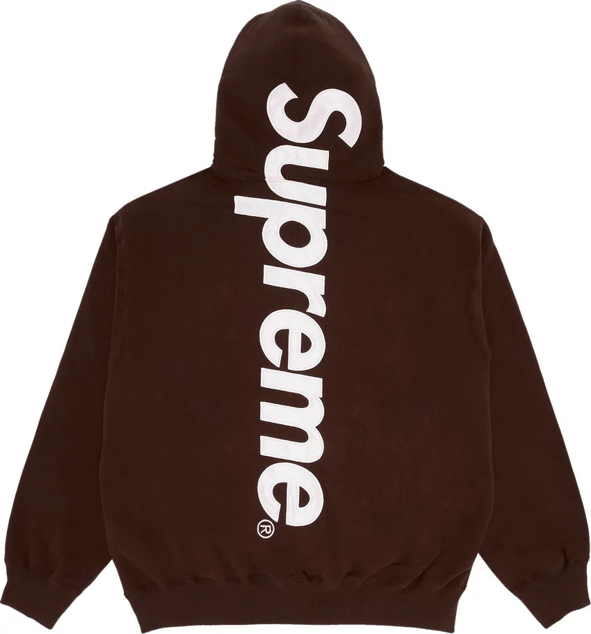 Supreme Satin Applique Hooded Sweatshirt (FW24) Brown