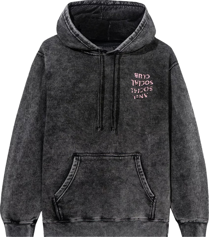 Anti Social Social Club Fall Through The Cracks Heather Hoodie 'Black Washed'