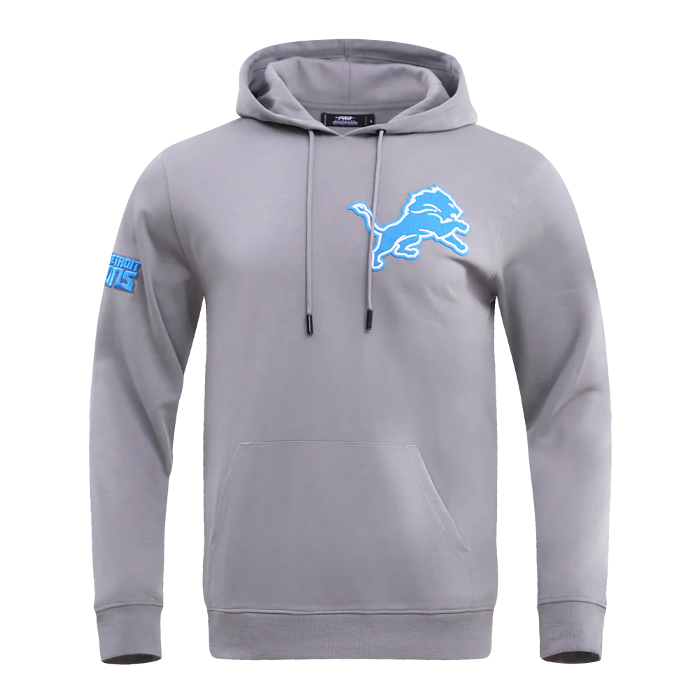 NFL DETROIT LIONS CLASSIC CHENILLE MEN'S DK PO HOODIE 'Grey'