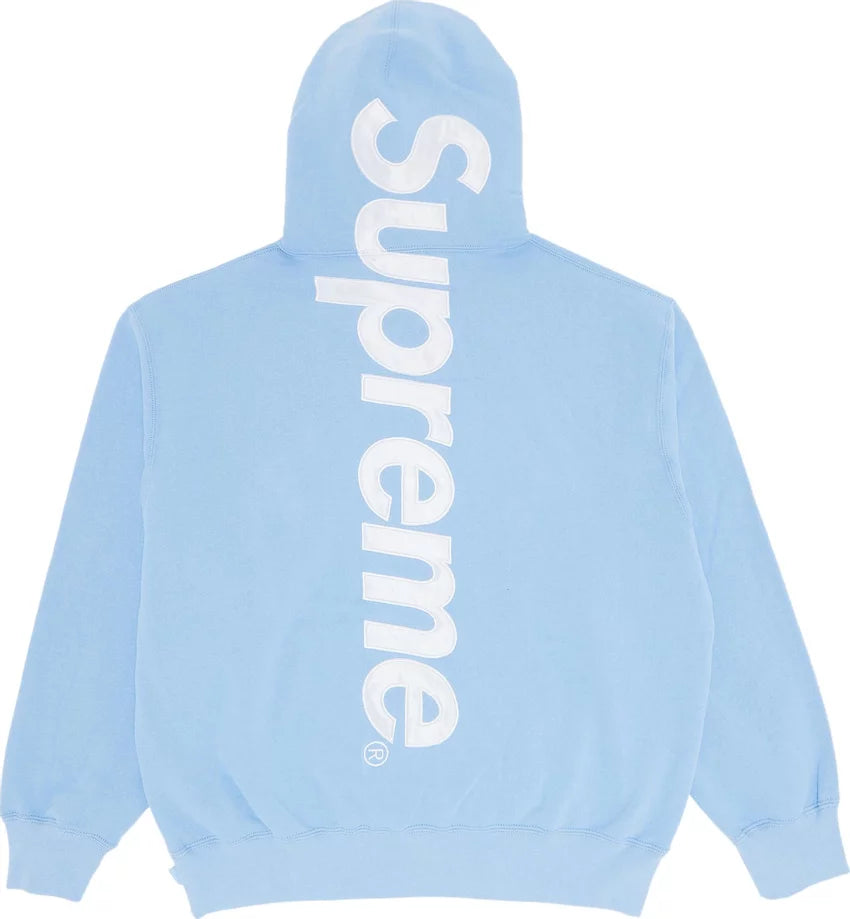 Supreme Satin Applique Hooded Sweatshirt (FW24) - Light Blue