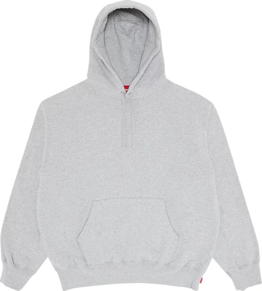 Supreme Satin Applique Hooded Sweatshirt (FW24) Heather Grey