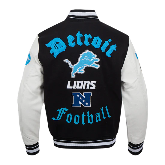 Pro Standard - NFL DETROIT LIONS OLD ENGLISH MEN'S RIB WOOL VARSITY JACKET