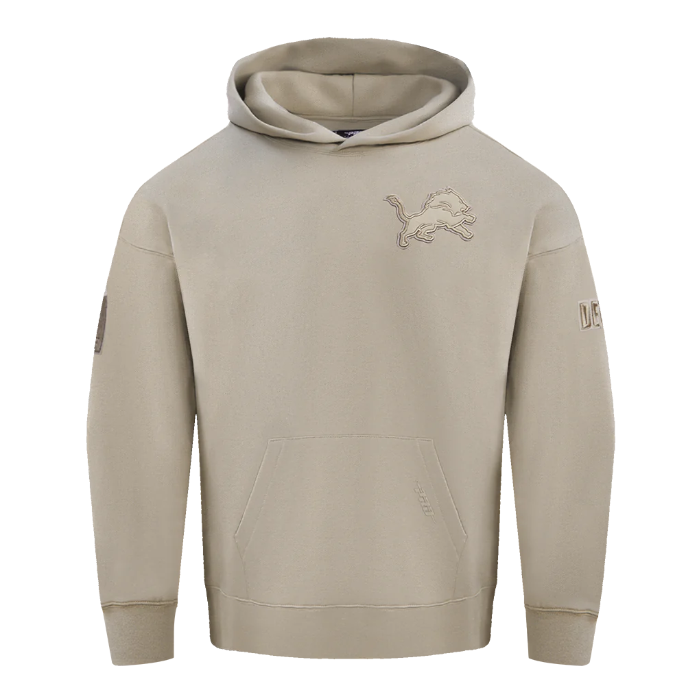 Pro Standard - NFL DETROIT LIONS NEUTRAL DROP SHOULDER FLC PO HOODIE - Taupe