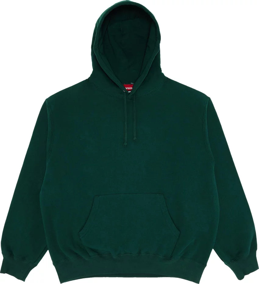 Supreme Satin Applique Hooded Sweatshirt (FW24) Dark Green