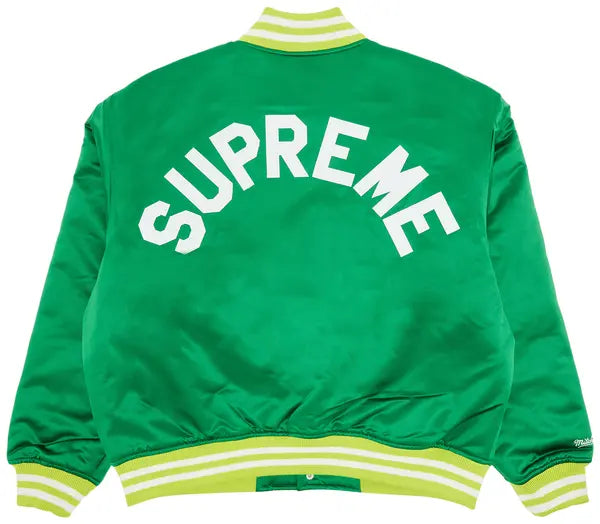 Supreme Mitchell & Ness Satin Varsity Jacket (FW24) - Green