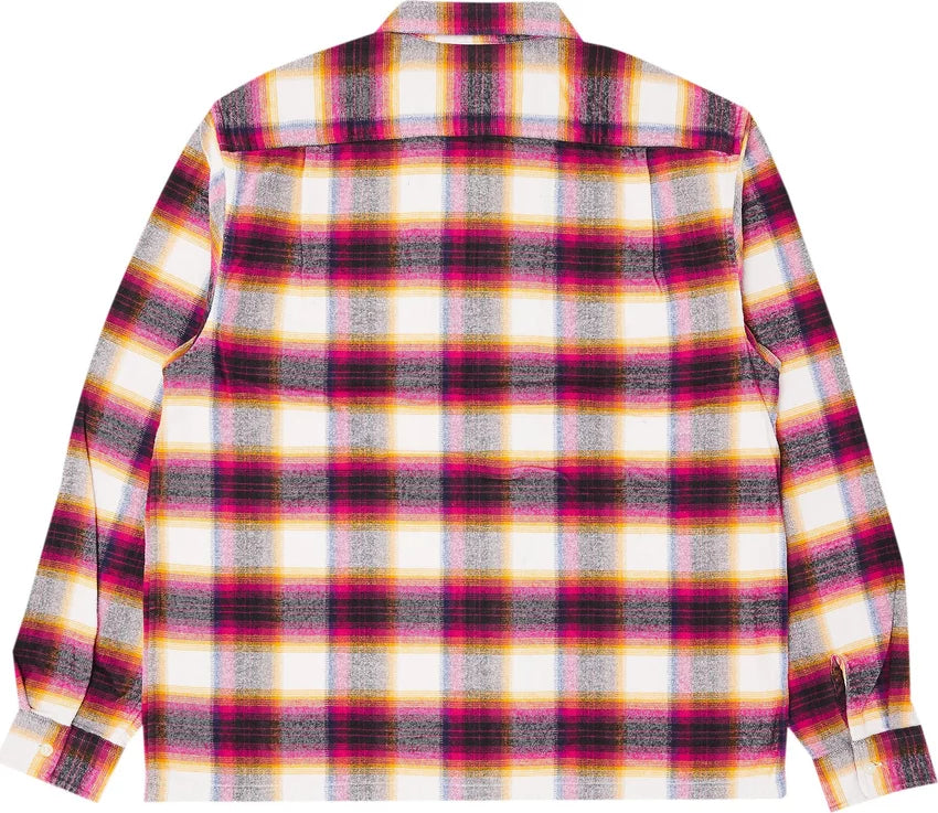 Supreme Shadow Plaid Flannel Zip Up Shirt 'White'