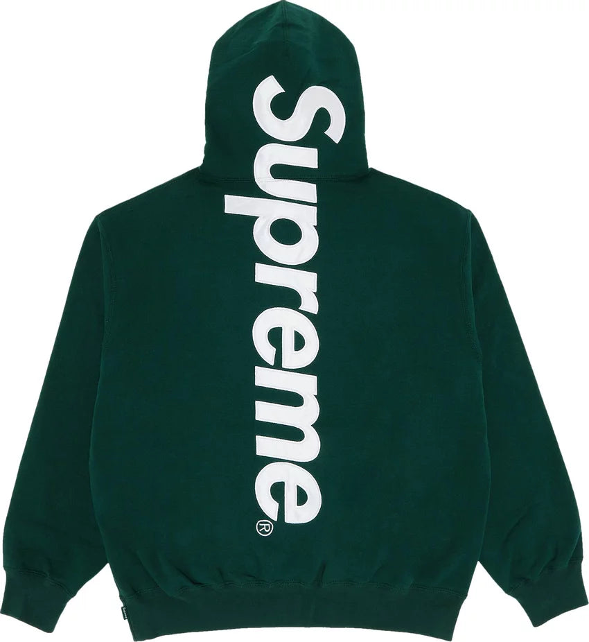 Supreme Satin Applique Hooded Sweatshirt (FW24) Dark Green