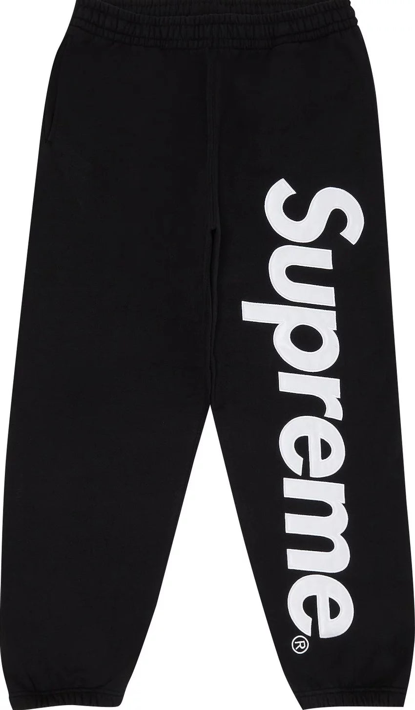 Supreme Satin Applique Sweatpant (FW24) Black