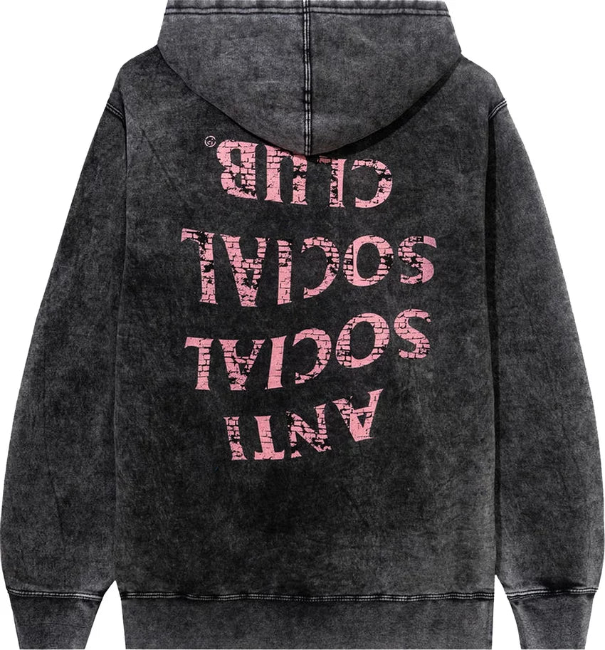 Anti Social Social Club Fall Through The Cracks Heather Hoodie 'Black Washed'