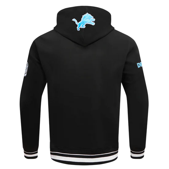 Pro Standard - NFL DETROIT LIONS SCRIPT TAIL MEN'S RIB FLEECE PULLOVER HOODIE - Black
