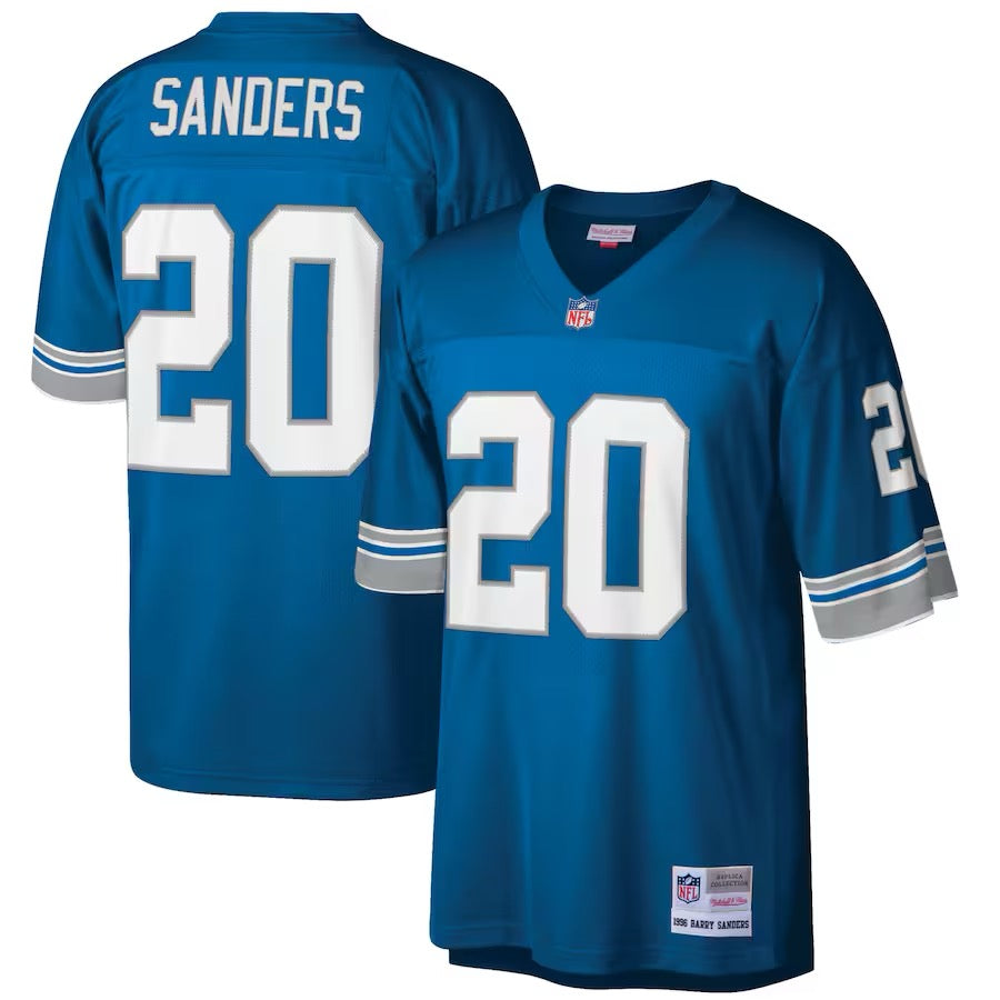 Mitchell & Ness Men's Barry Sanders Blue Detroit Lions 1996 Legacy Jersey - Blue